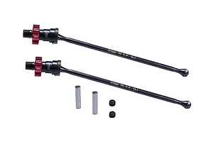 GPM Medium Carbon Steel CVD Driveshafts 2Pcs w/ Red Aluminium 24mm Wheel Hexes