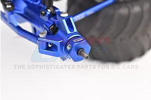 GPM Blue Aluminium 12mm Wheel Hexes 4Pcs w/ Screw Pins image 95368