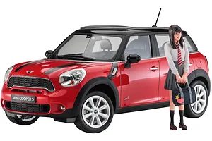 Hasegawa 1/24 Mini Cooper S Countryman All 4 Car w/ School Girl Figurine Scaled Plastic Model Kit image 95780