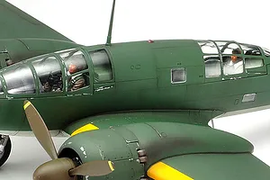 Tamiya 1/48 Mitsubishi KI-46 III Type 100 Reconnaissance Aircraft with 4x4 Kurogane Light Vehicle Scaled Plastic Model Kit image 95850