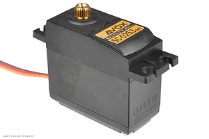 Savox SC-0253MG standard digital servo with a black plastic case and gold-coloured metal output spline.