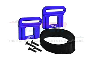 GPM Blue Aluminium Battery Hold Down Retainer Set