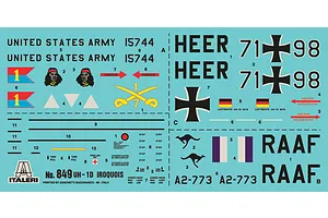 Italeri 1/48 UH-1D Iroquis Helicopter Scaled Plastic Model Kit w/ Australian Decals image 96342