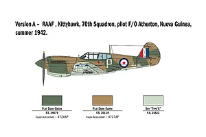Italeri 1/48 P-40 E/K Kittyhawk Fighter Scaled Plastic Model Kit w/ Australian Decals image 96385