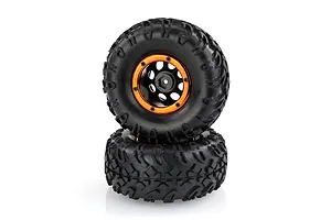 HSP 2.2" Soft Off Road Tyres on Black Rims - Beadlocked Wheels 2Pcs image 9645