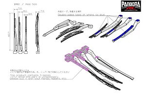 Pandora 1/10 Racing/Aero Windscreen Wiper Set - Black Unpainted image 96706