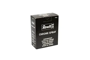 A black cardboard box of Revell Chrome Spray paint, model number 39628, shown against a plain white background.