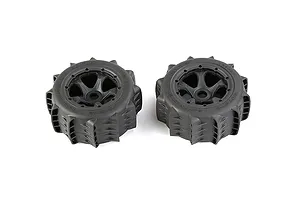 Rovan 1/5 Rear Paddle Tyres on Black Rims 2Pcs - Beadlocked Wheels