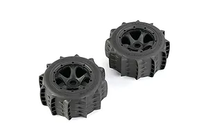 Rovan 1/5 Rear Paddle Tyres on Black Rims 2Pcs - Beadlocked Wheels image 97057
