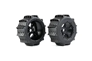 Rovan 1/5 Rear Paddle Tyres on Black Rims 2Pcs - Beadlocked Wheels image 97060