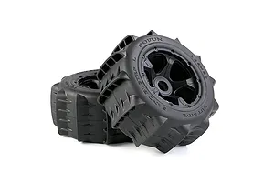 Rovan 1/5 Rear Paddle Tyres on Black Rims 2Pcs - Beadlocked Wheels image 97063