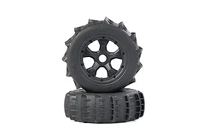 Rovan 1/5 Paddle Tyres on Black Rims 2Pcs - Beadlocked Wheels image 2