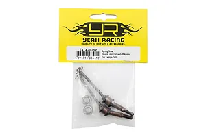 Yeah Racing TATA-007SP spring steel 44mm double joint driveshafts for Tamiya TA08 in original yellow and white retail packaging.