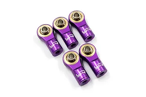 Yeah Racing Aluminium M3 Reversed Thread Rod Ends 5Pcs - Purple image 97292
