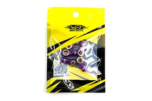 Yeah Racing Aluminium M3 Reversed Thread Rod Ends 5Pcs - Purple image 97293