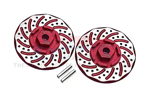 GPM Aluminium 12mm (+2mm) Brake Disc Wheel Hexes 2Pcs - Red/Silver image 97305
