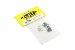 Yeah Racing Aluminium Heavy Duty Shackles w/ Mounting Brackets 2Pcs - Black image 97374