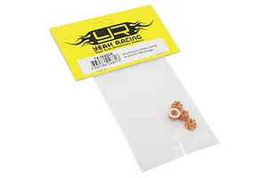 Yeah Racing Aluminium 4mm Flanged Serrated Nuts 4Pcs - Orange image 97376