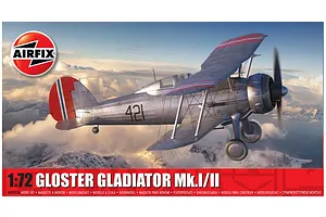 Airfix 1/72 Gloster Gladiator Mk.I/Mk.II Fighter Scaled Plastic Model Kit