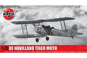 Airfix 1/72 De Havilland Tiger Moth Trainer Scaled Plastic Model Kit image 97526