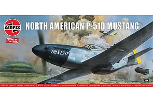 Airfix 1/24 P-51D Mustang Fighter Scaled Plastic Model Kit image 97550