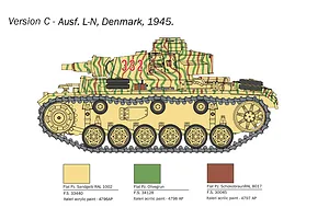 Italeri 1/56 Pz.Kpfw. III Ausf. J/L/M/N Tank Scaled Plastic Model Kit image 4