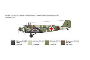 Italeri 1/72 Junker Ju-52/3m Transport Scaled Plastic Model Kit image 97728