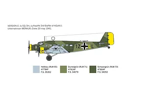 Italeri 1/72 Junker Ju-52/3m Transport Scaled Plastic Model Kit image 97730