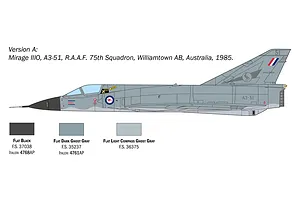 Italeri 1/48 Dassault Mirage III Fighter Scaled Plastic Model Kit image 97733