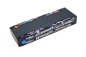 Team Powers 7.6V 6500mAh 140C hard case LiPo battery for RC vehicles, shown from an angled top-down perspective.