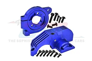GPM Aluminium Main Gear Cover & Motor Mount Set - Blue image 97933
