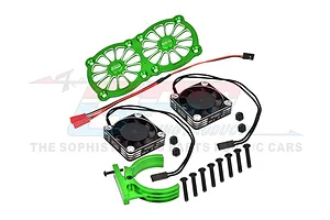 GPM Aluminium Adjustable Motor Heatsink w/ Dual Cooling Fans Set - Green image 97950