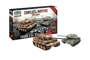 Revell 1/72 Tiger I vs T34/85 Conflict of Nations Scaled Plastic Model Kit Set