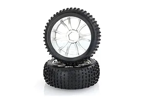 HSP 2.8" Knobby Tyres on Chrome Rims - Wheels 2Pcs image 9818