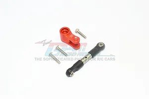 GPM Aluminium 25T Servo Horn &amp; Stainless Steel Steering Linkage Set - Orange