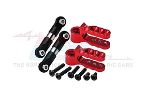 GPM Aluminium 25T Servo Horn &amp; Steering Linkages 2Pcs - Red
