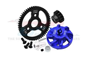 GPM Aluminium Spur Gear Adapter w/ 54T Spur &amp; 14T Pinion Gear Set - Blue