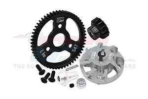 GPM Aluminium Spur Gear Adapter w/ 54T Spur &amp; 14T Pinion Gear Set - Grey Silver
