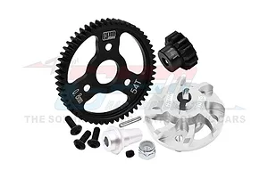 GPM Aluminium Spur Gear Adapter w/ 54T Spur &amp; 14T Pinion Gear Set - Silver