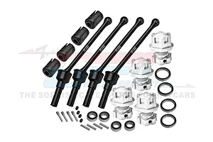 GPM 88mm Carbon Steel Front &amp; Rear CVD Shafts w/ Aluminium Wheel Lock &amp; Hex Claw Set - Silver