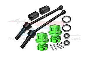 GPM 88mm Carbon Steel Front/Rear CVD Shafts w/ Aluminium Wheel Lock &amp; Hex Claw Set - Green