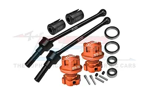 GPM 88mm Carbon Steel Front/Rear CVD Shafts w/ Aluminium Wheel Lock &amp;amp; Hex Claw Set - Orange image 98459