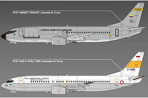 Academy 1/144 Boeing 737 "Colombian Air Force" Transport Scaled Plastic Model Kit image 98683