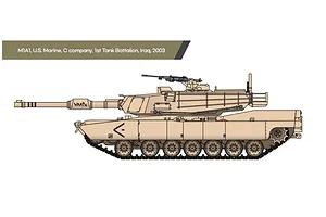 Academy 1/72 USMC M1A1 Tank Scaled Plastic Model Kit image 98708