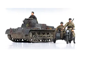 Academy 1/35 German Panzer I Ausf.B Tank w/ Motorcycle & Sidecar Scaled Plastic Model Kit image 98711