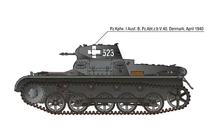 Academy 1/35 German Panzer I Ausf.B Tank w/ Motorcycle & Sidecar Scaled Plastic Model Kit image 98712