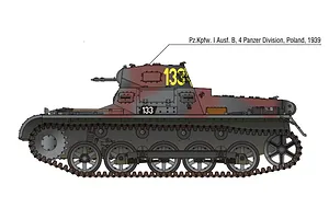 Academy 1/35 German Panzer I Ausf.B Tank w/ Motorcycle & Sidecar Scaled Plastic Model Kit image 98716