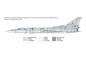 Italeri 1/72 Tu-22M2 Backfire B Bomber Scaled Plastic Model Kit image 98817