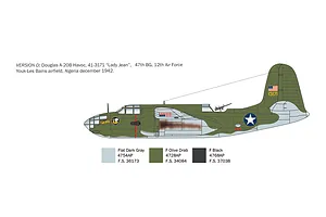 Italeri 1/48 A-20B Boston III Bomber Scaled Plastic Model Kit image 98825