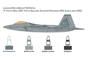 Italeri 1/72 F-22 Raptor Fighter Scaled Plastic Model Kit - Starter Kit image 98829